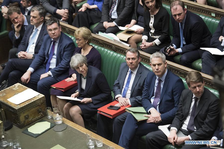 BRITAIN-LONDON-NO-DEAL BREXIT-MPS-REJECTION