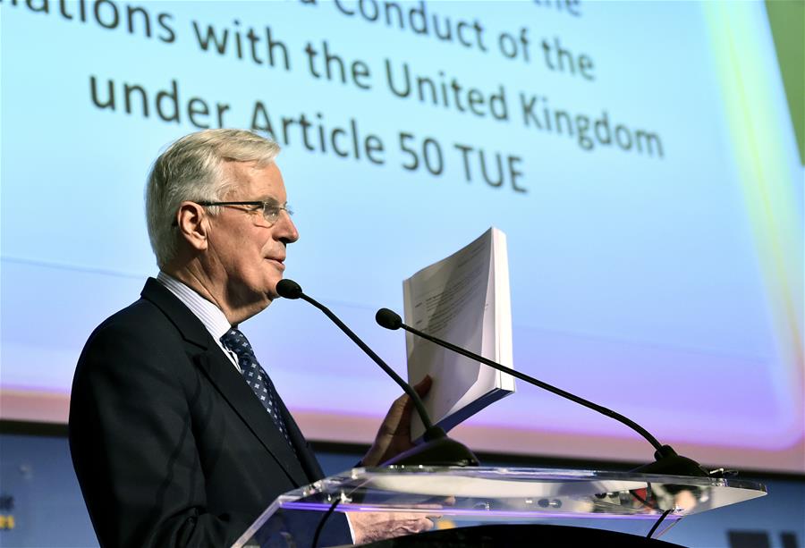 ROMANIA-BUCHAREST-EU TOP NEGOTIATOR-BREXIT-SPEECH