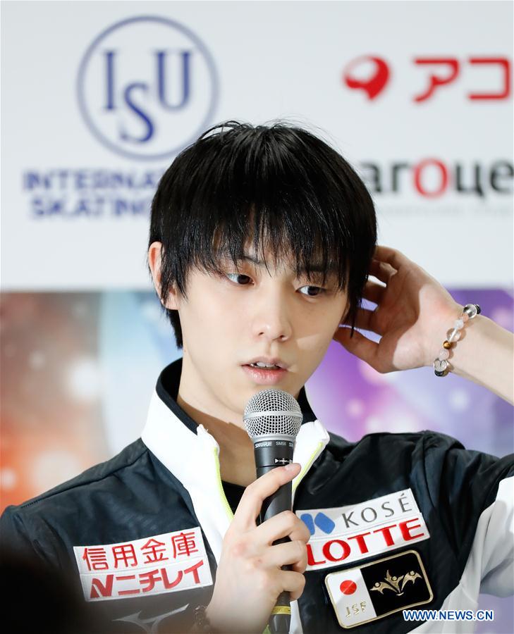 (SP)JAPAN-SAITAMA-FIGURE SKATING-WORLD CHAMPIONSHIPS-YUZURU HANYU-PRESS CONFERENCE