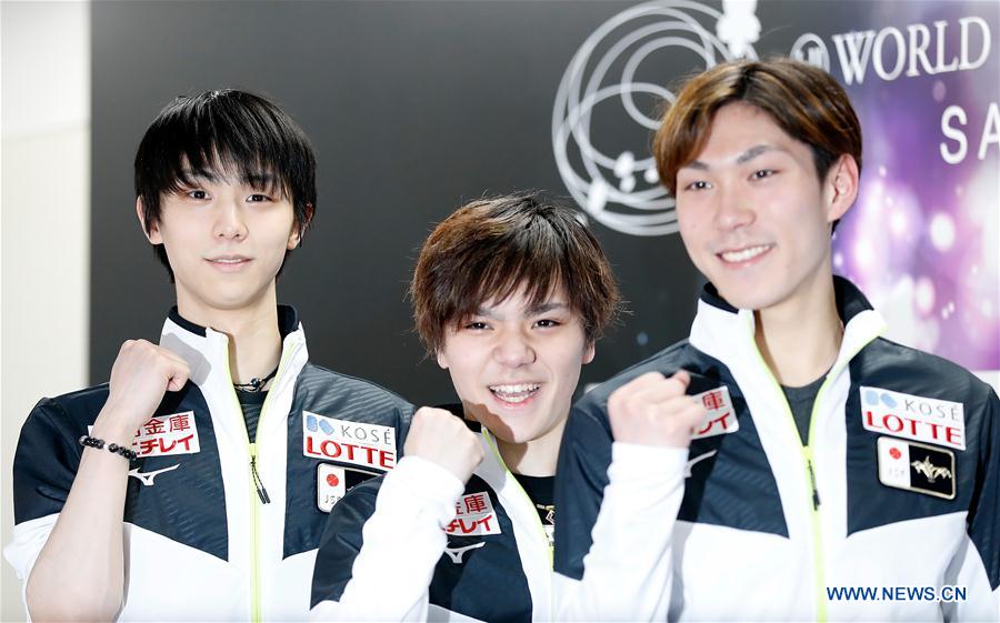 (SP)JAPAN-SAITAMA-FIGURE SKATING-WORLD CHAMPIONSHIPS-YUZURU HANYU-PRESS CONFERENCE