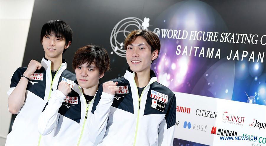 (SP)JAPAN-SAITAMA-FIGURE SKATING-WORLD CHAMPIONSHIPS-YUZURU HANYU-PRESS CONFERENCE