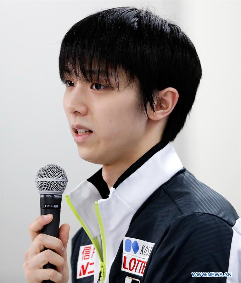(SP)JAPAN-SAITAMA-FIGURE SKATING-WORLD CHAMPIONSHIPS-YUZURU HANYU-PRESS CONFERENCE