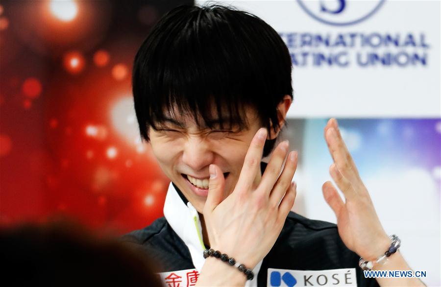 (SP)JAPAN-SAITAMA-FIGURE SKATING-WORLD CHAMPIONSHIPS-YUZURU HANYU-PRESS CONFERENCE