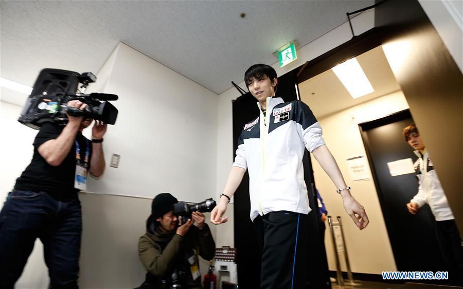 (SP)JAPAN-SAITAMA-FIGURE SKATING-WORLD CHAMPIONSHIPS-YUZURU HANYU-PRESS CONFERENCE