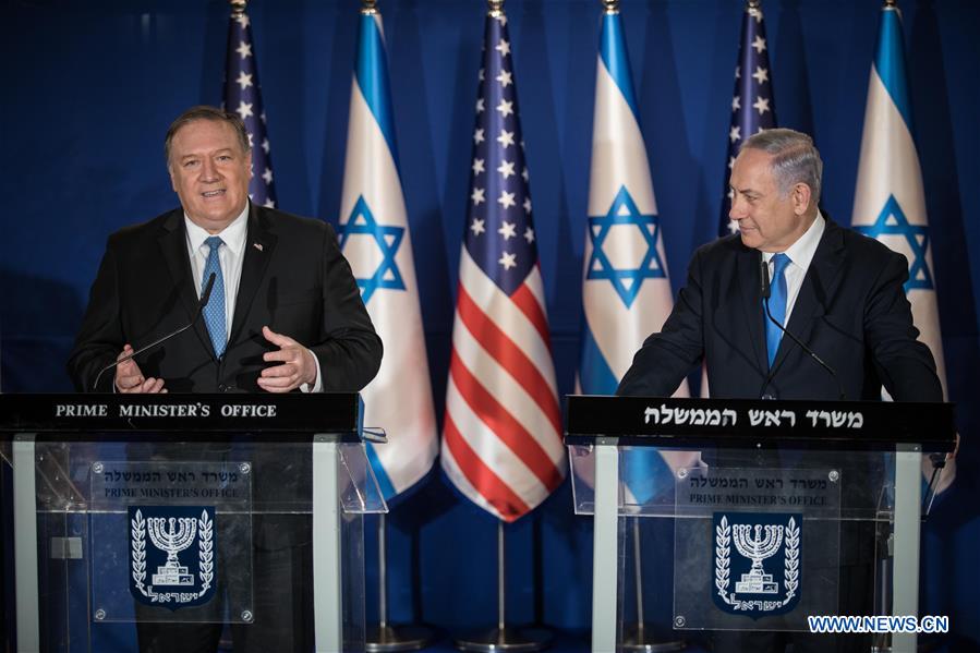 MIDEAST-JERUSALEM-NETANYAHU-POMPEO-PRESS CONFERENCE