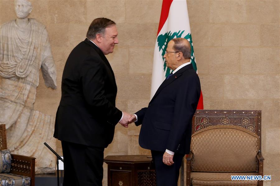 LEBANON-BEIRUT-PRESIDENT-U.S.-POMPEO-MEETING