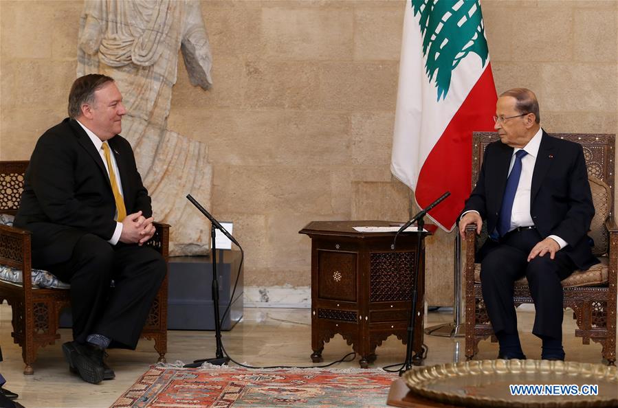 LEBANON-BEIRUT-PRESIDENT-U.S.-POMPEO-MEETING