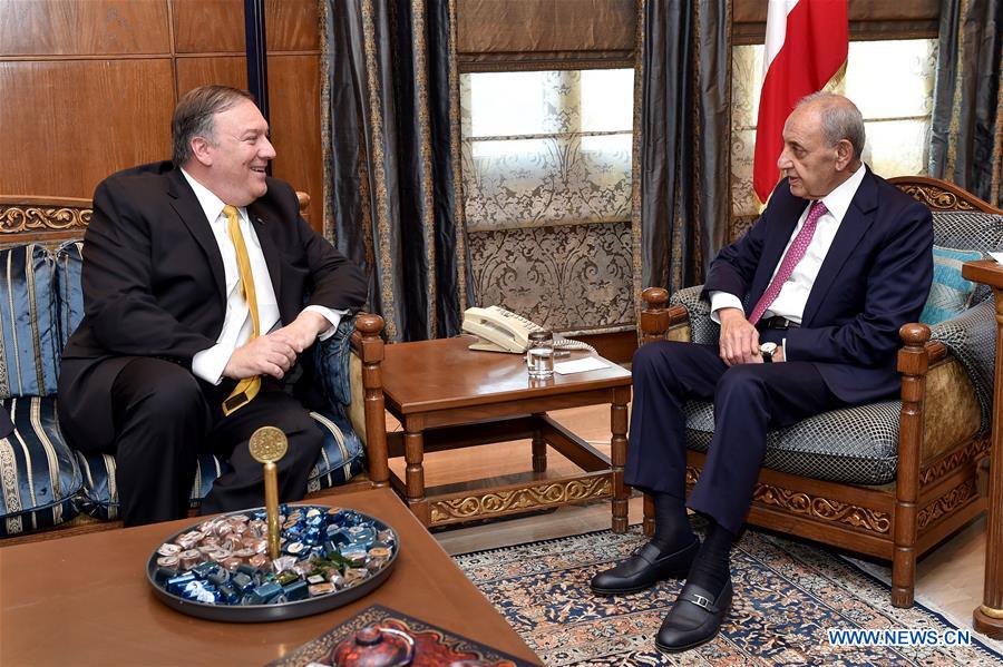 LEBANON-BEIRUT-POMPEO-PARLIAMENT SPEAKER-MEETING