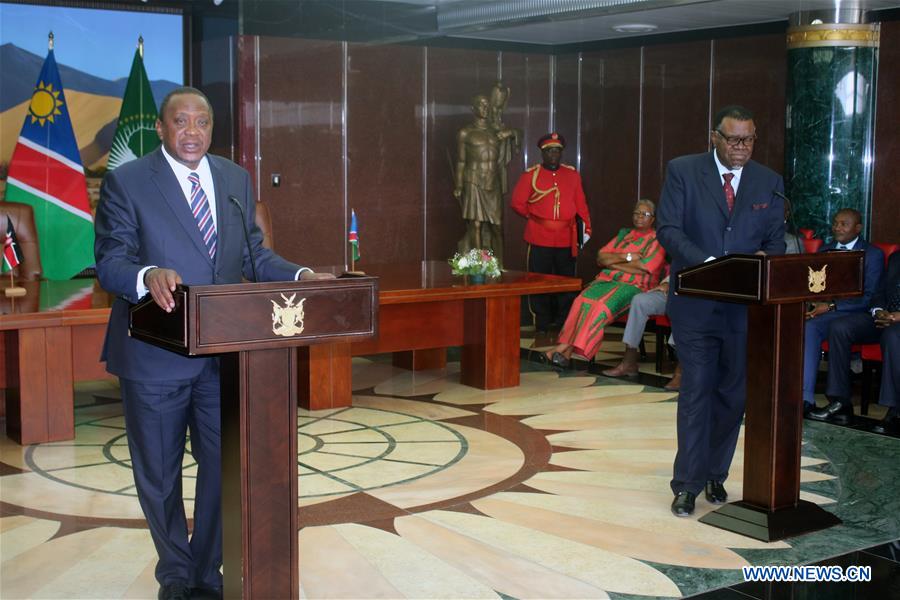NAMIBIA-WINDHOEK-KENYA-PRESIDENT-VISIT