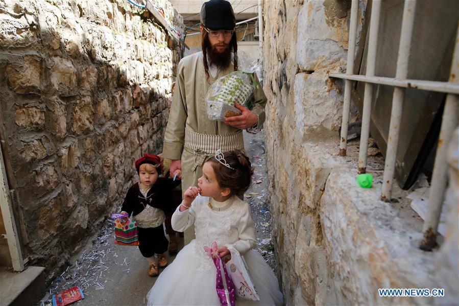 MIDEAST-JERUSALEM-PURIM CELEBRATION