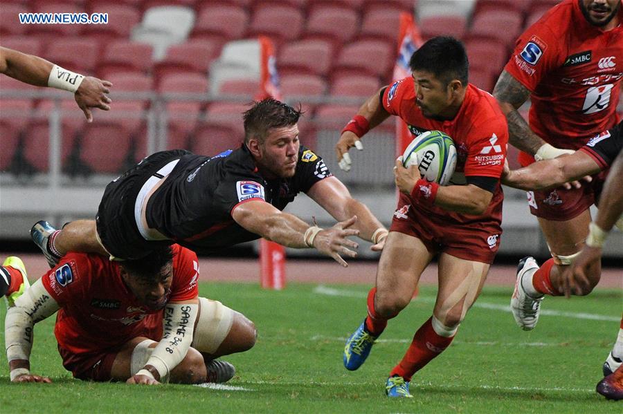(SP)SINGAPORE-RUGBY-SUPER RUGBY-SUNWOLVES VS LIONS