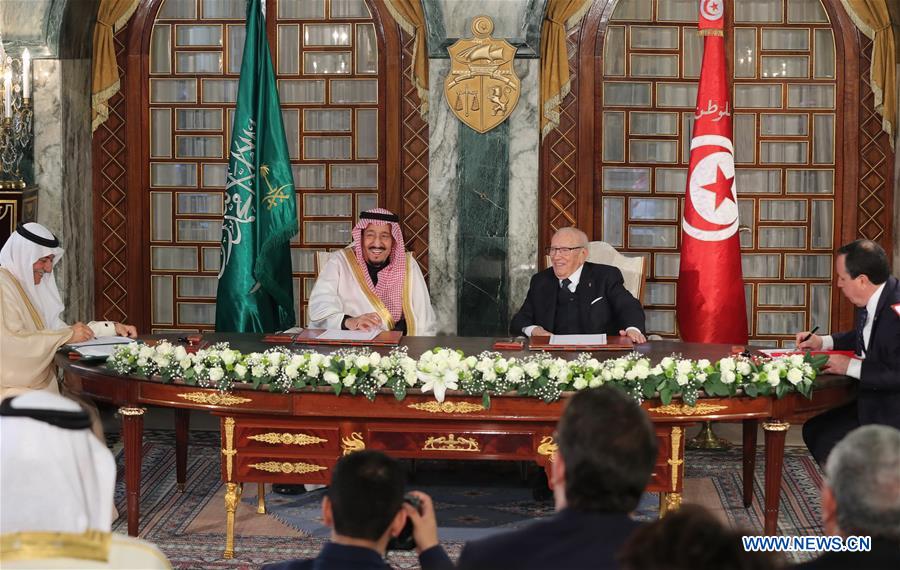 TUNISIA-TUNIS-PRESIDENT-SAUDI ARABIA-KING-MEETING