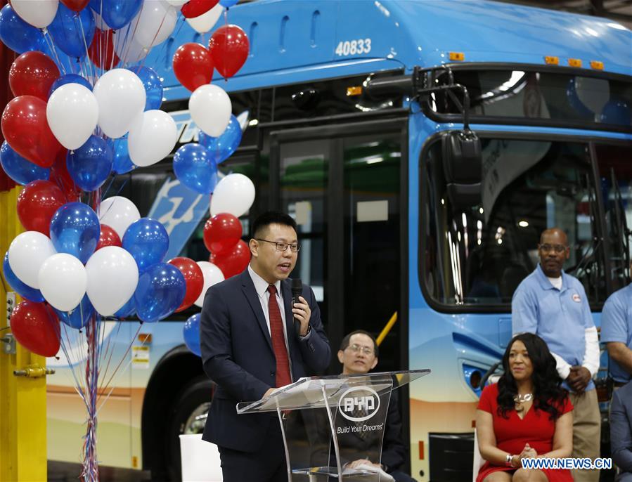 U.S.-LOS ANGELES-LANCASTER-BYD ELECTRIC BUS-OFFLINE CEREMONY