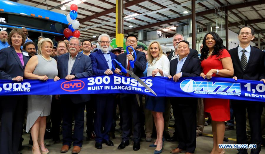 U.S.-LOS ANGELES-LANCASTER-BYD ELECTRIC BUS-OFFLINE CEREMONY