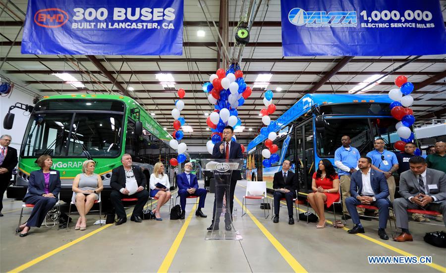 U.S.-LOS ANGELES-LANCASTER-BYD ELECTRIC BUS-OFFLINE CEREMONY