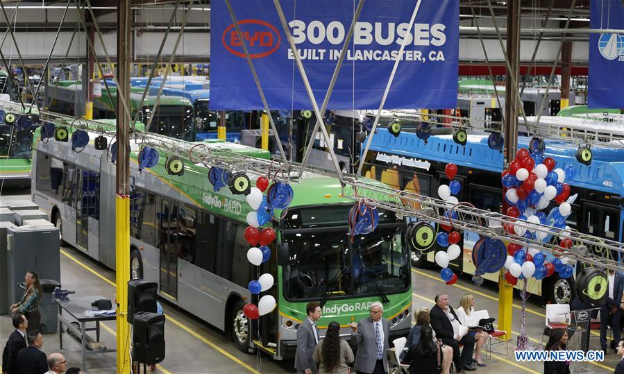 U.S.-LOS ANGELES-LANCASTER-BYD ELECTRIC BUS-OFFLINE CEREMONY