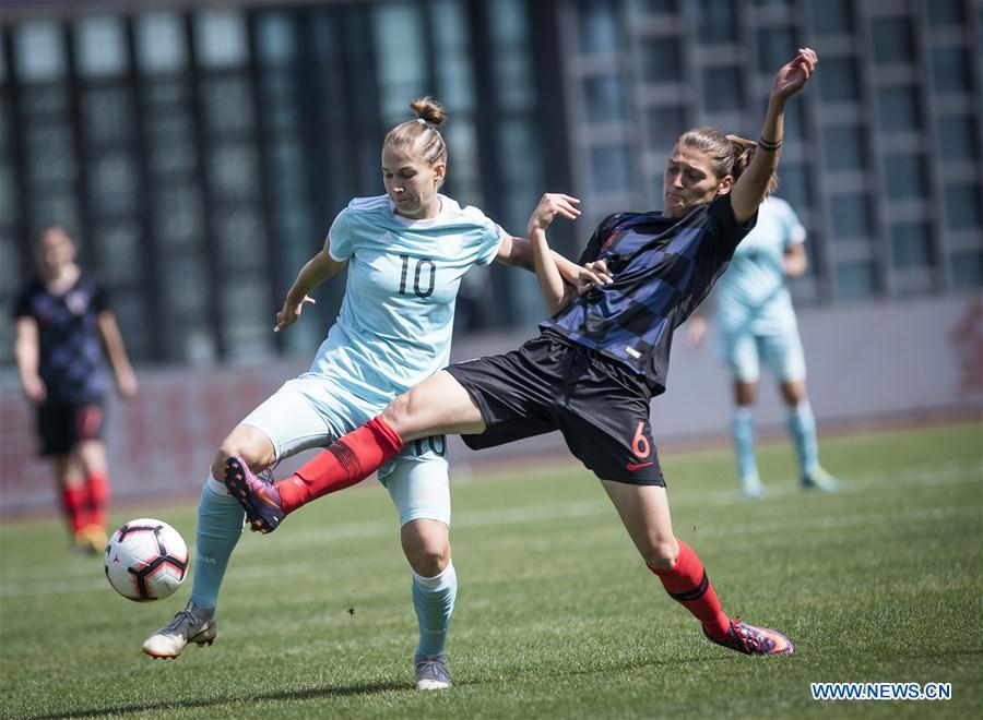 (SP)CHINA-WUHAN-FOOTBALL-INTERNATIONAL WOMEN'S FOOTBALL TOURNAMENT WUHAN 2019-3RD PLACE FINAL-RUSSIA VS CROATIA