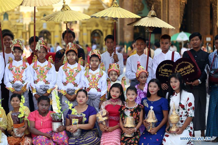 MYANMAR-YANGON-SHINBYU-NOVITIATION CEREMONY