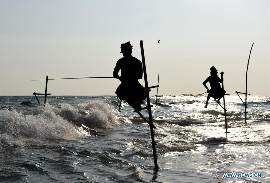 SRI LANKA-GALLE-STILT FISHING