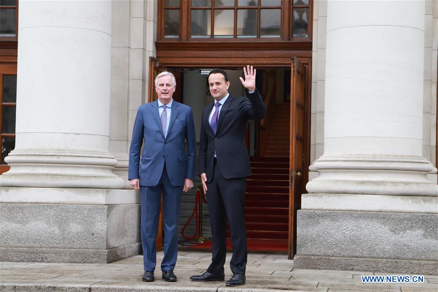 IRELAND-DUBLIN-BARNIER-VARADKAR MEETING