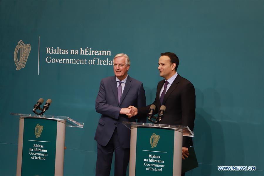 IRELAND-DUBLIN-BARNIER-VARADKAR MEETING