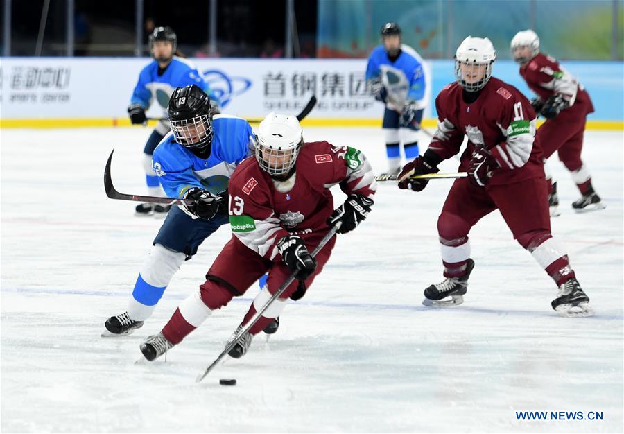 (SP)CHINA-BEIJING-ICE HOCKEY-WOMEN'S WORLD CHAMPIONSHIP-DIV I GROUP B-LATVIJAS VS KAZAKHSTAN