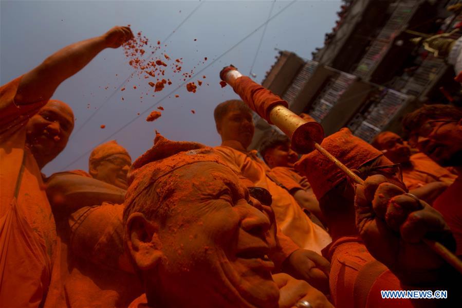 NEPAL-BHAKTAPUR-SINDHOOR JATRA FESTIVAL