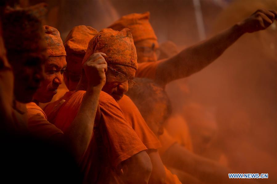 NEPAL-BHAKTAPUR-SINDHOOR JATRA FESTIVAL