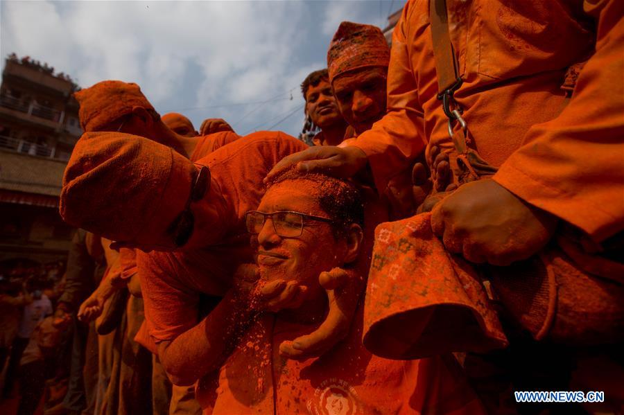 NEPAL-BHAKTAPUR-SINDHOOR JATRA FESTIVAL