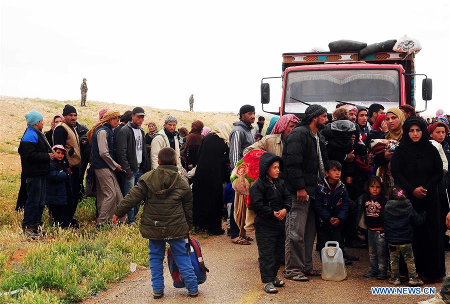 SYRIA-HOMS-RUKBAN CAMP-CIVILIANS-ARRIVAL