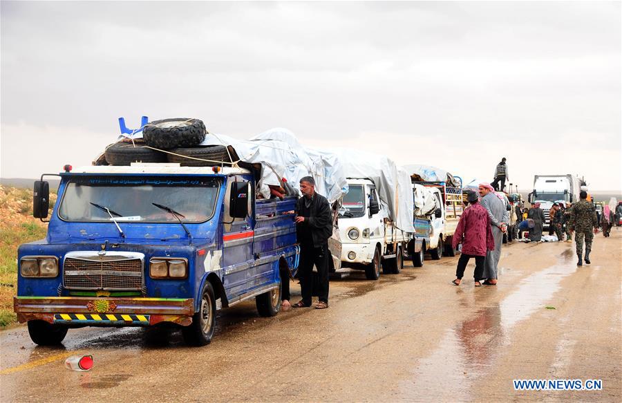 SYRIA-HOMS-RUKBAN CAMP-CIVILIANS-ARRIVAL