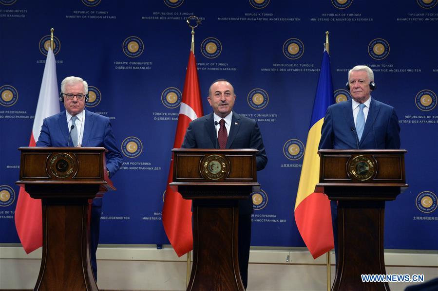 TURKEY-ANKARA-FM-ROMANIA-POLAND-FMS-MEETING