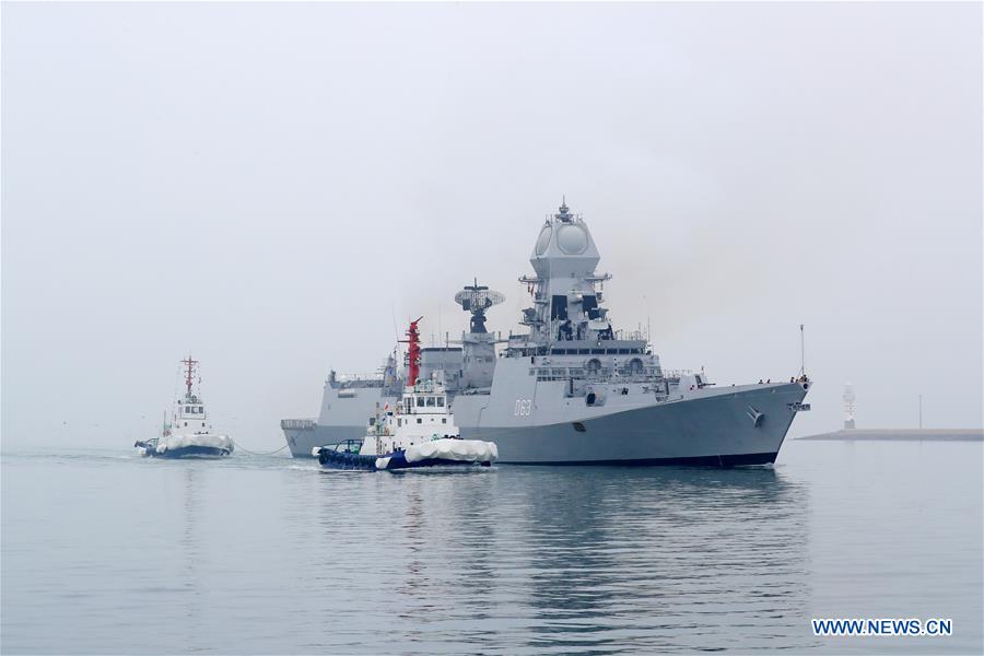 CHINA-QINGDAO-NAVY PARADE-FOREIGN VESSEL-ARRIVAL (CN)