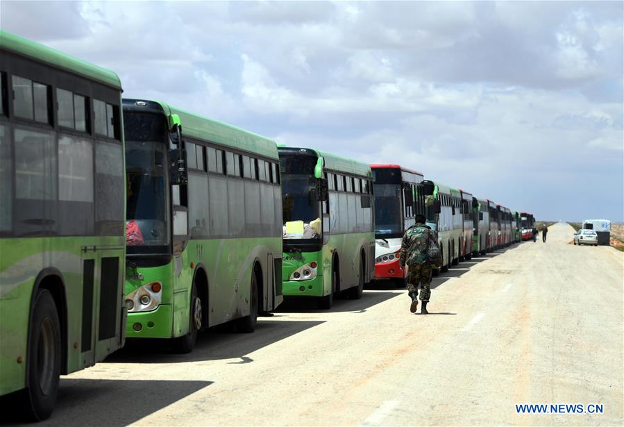 SYRIA-HOMS-RUKBAN CAMP-CIVILIANS-ARRIVAL
