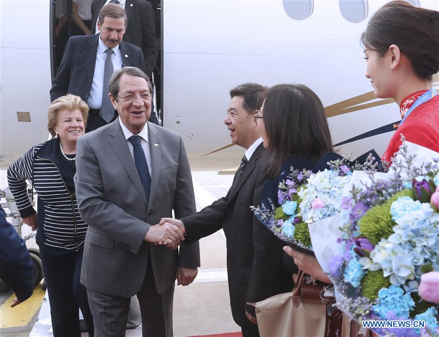 CHINA-BEIJING-BELT AND ROAD FORUM-CYPRIOT PRESIDENT-ARRIVAL (CN)