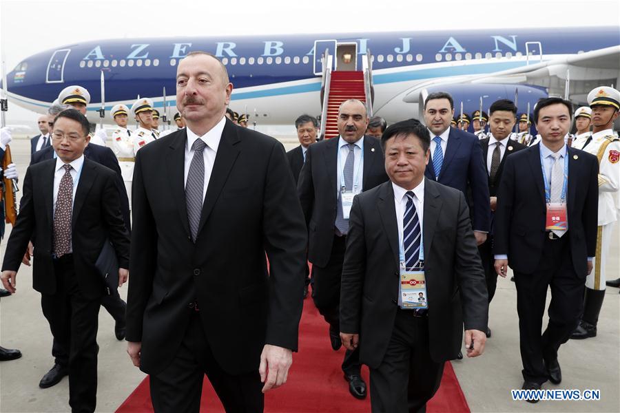 (BRF)CHINA-BEIJING-BELT AND ROAD FORUM-AZERBAIJANI PRESIDENT-ARRIVAL (CN)