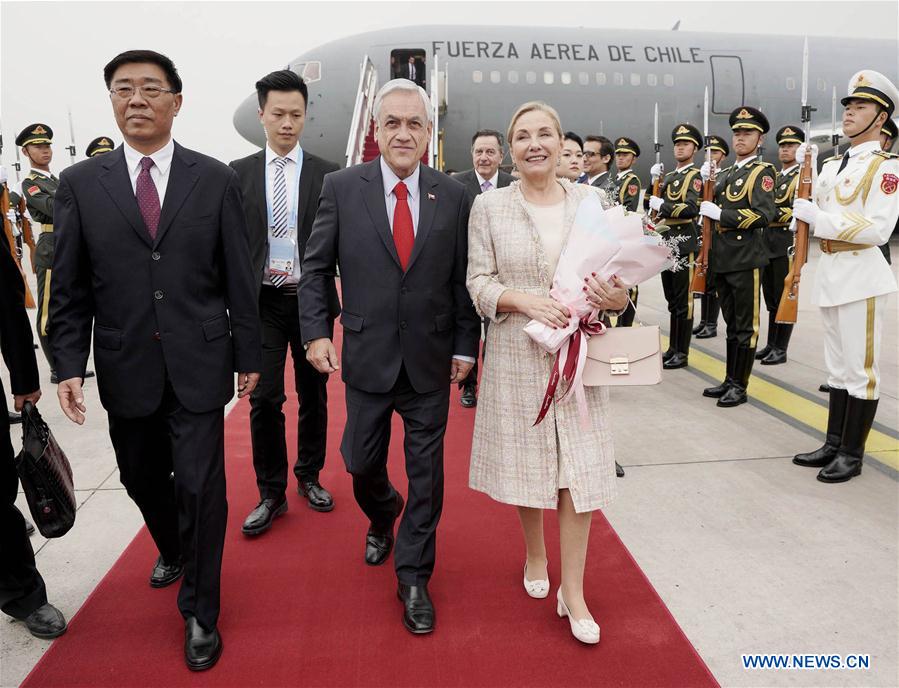 (BRF)CHINA-BEIJING-BELT AND ROAD FORUM-CHILEAN PRESIDENT-ARRIVAL (CN)