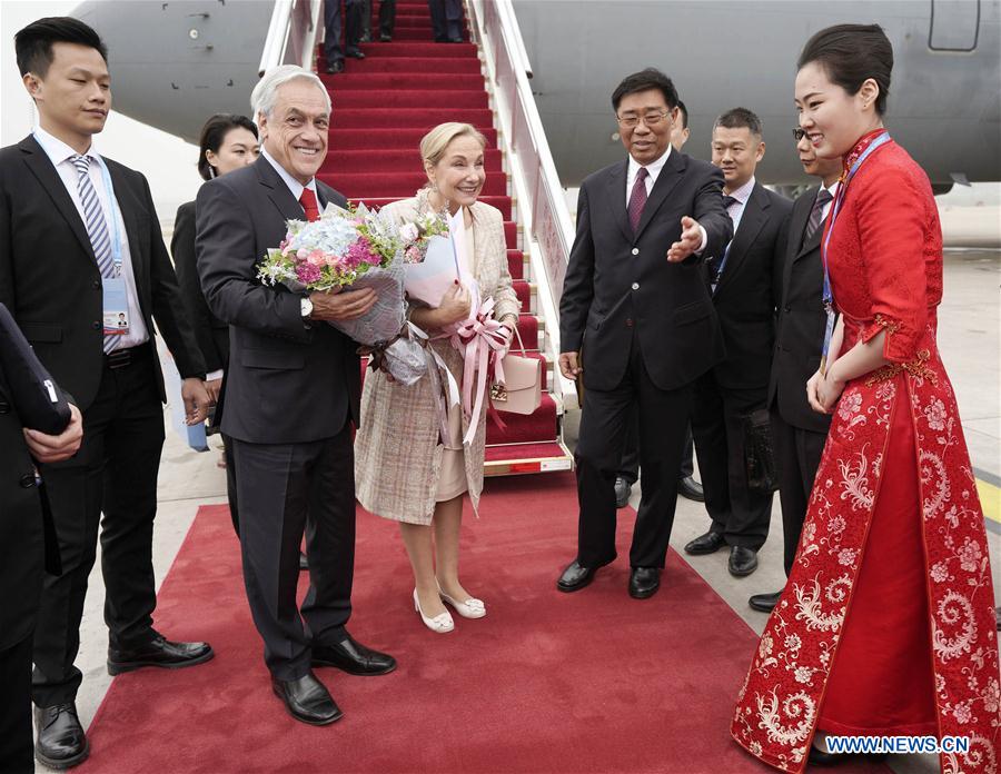 (BRF)CHINA-BEIJING-BELT AND ROAD FORUM-CHILEAN PRESIDENT-ARRIVAL (CN)