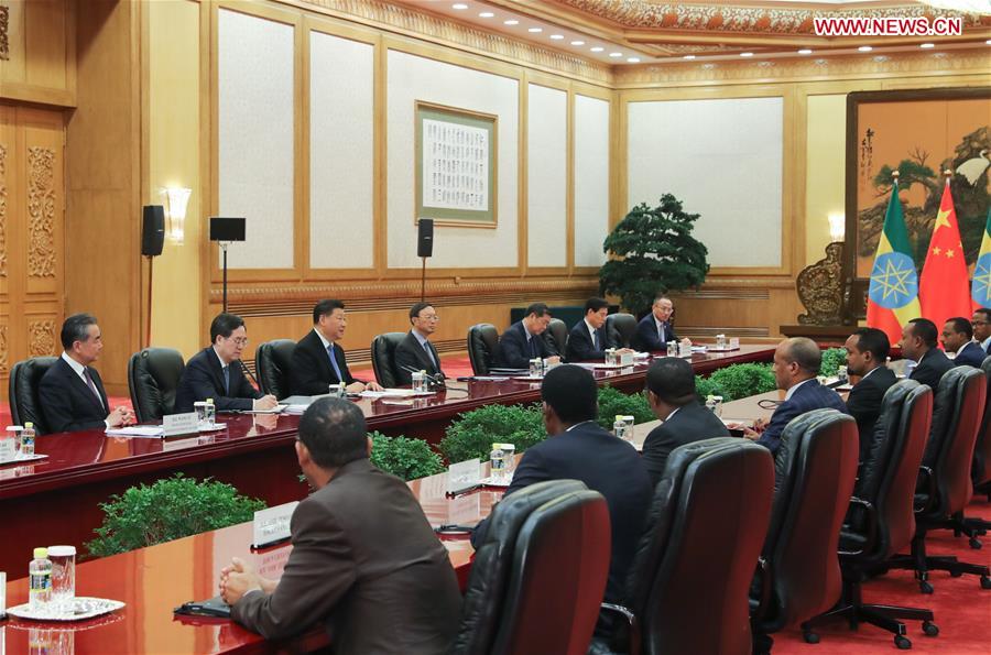 (BRF)CHINA-BEIJING-BELT AND ROAD FORUM-XI JINPING-ETHIOPIAN PM-MEETING (CN)