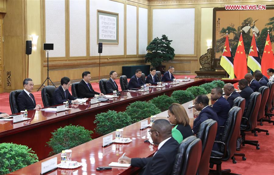 (BRF)CHINA-BEIJING-BELT AND ROAD FORUM-XI JINPING-MOZAMBICAN PRESIDENT-MEETING (CN)