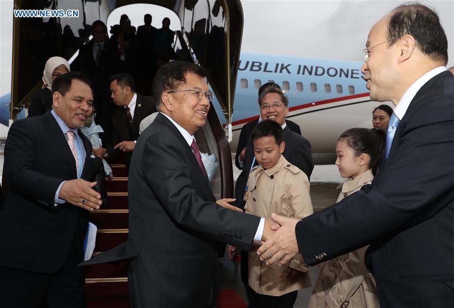 (BRF)CHINA-BEIJING-BELT AND ROAD FORUM-INDONESIAN VICE PRESIDENT-ARRIVAL (CN)