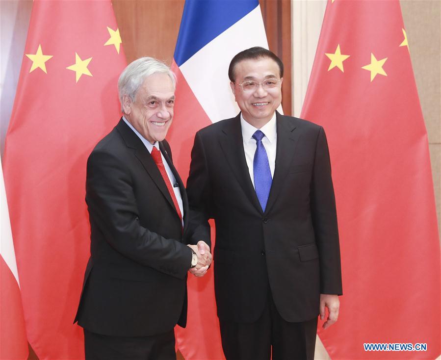 (BRF)CHINA-BEIJING-BELT AND ROAD FORUM-LI KEQIANG-CHILEAN PRESIDENT-MEETING (CN)