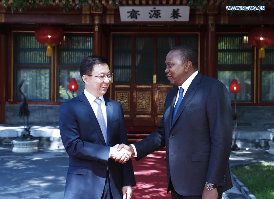 (BRF)CHINA-BEIJING-HAN ZHENG-KENYAN PRESIDENT-MEETING (CN)