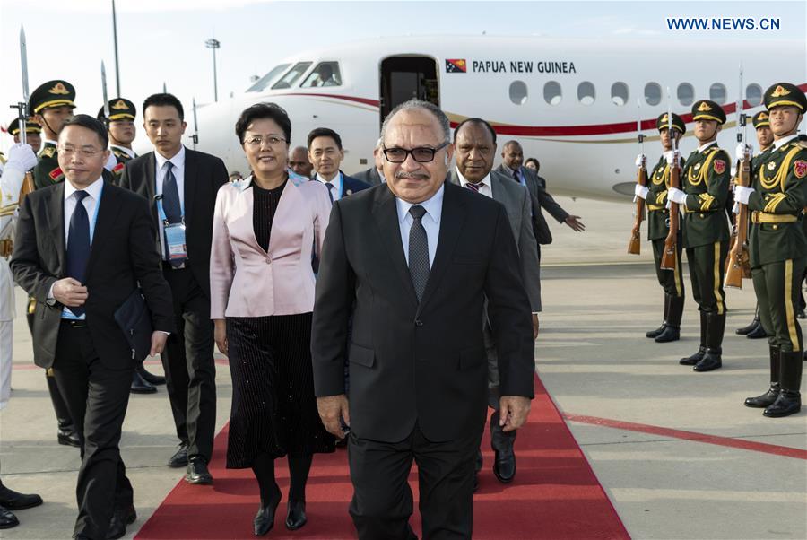 (BRF)CHINA-BEIJING-BELT AND ROAD FORUM-PNG PM-ARRIVAL (CN)