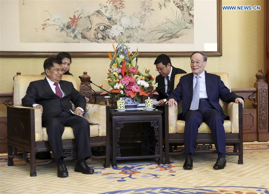 (BRF)CHINA-BEIJING-WANG QISHAN-INDONESIAN VICE PRESIDENT-MEETING (CN)
