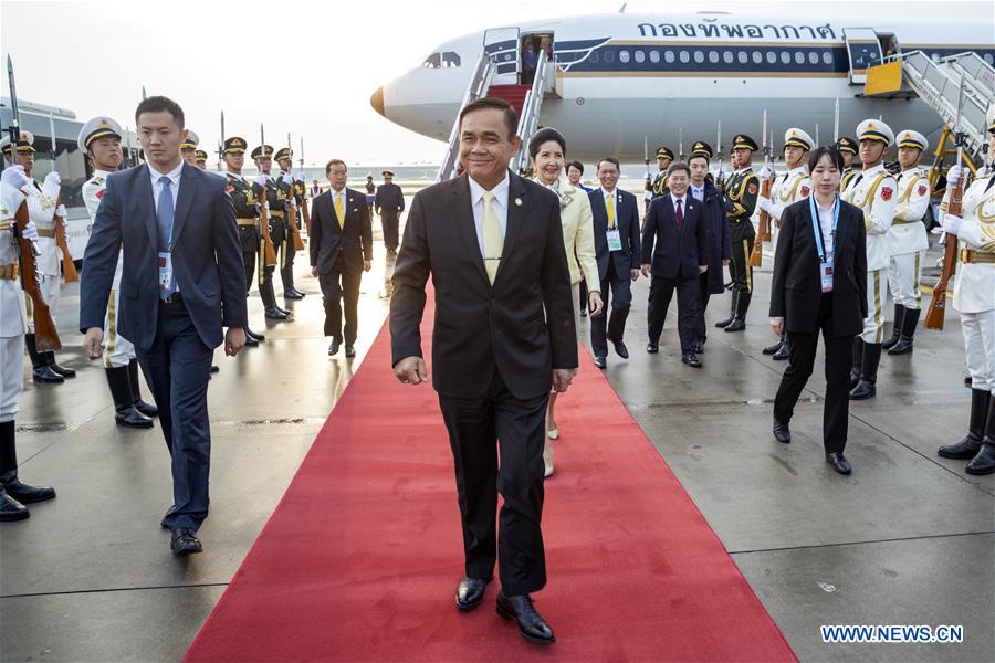 (BRF)CHINA-BEIJING-BELT AND ROAD FORUM-THAI PM-ARRIVAL (CN)