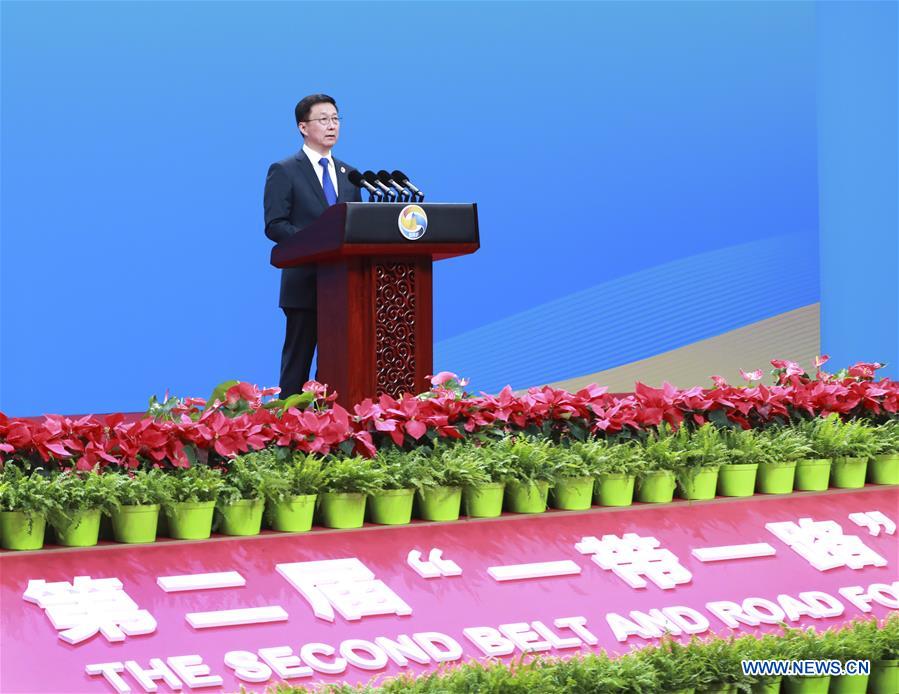 (BRF)CHINA-BEIJING-BELT AND ROAD FORUM-HIGH-LEVEL MEETING-HAN ZHENG (CN)