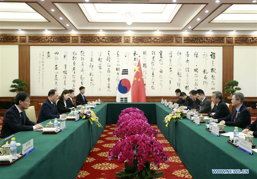 (BRF)CHINA-BEIJING-HU CHUNHUA-SOUTH KOREA-HONG NAM-KI-MEETING (CN)