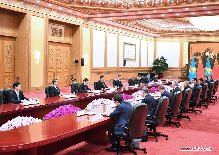 CHINA-BEIJING-XI JINPING-FIRST PRESIDENT OF KAZAKHSTAN-MEETING (CN)