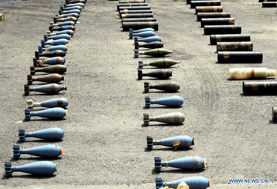 SYRIA-DAMASCUS-CONFISCATED WEAPONS AND AMMUNITION